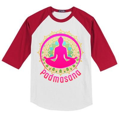 Padmasana Yoga Lotus Pose Kids Colorblock Raglan Jersey