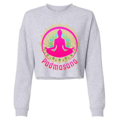 Padmasana Yoga Lotus Pose Cropped Pullover Crew