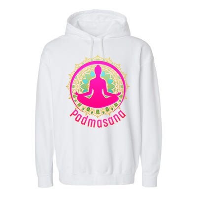 Padmasana Yoga Lotus Pose Garment-Dyed Fleece Hoodie