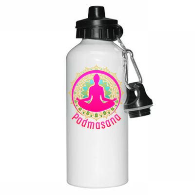 Padmasana Yoga Lotus Pose Aluminum Water Bottle