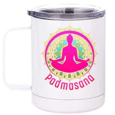 Padmasana Yoga Lotus Pose 12 oz Stainless Steel Tumbler Cup