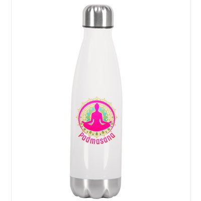 Padmasana Yoga Lotus Pose Stainless Steel Insulated Water Bottle