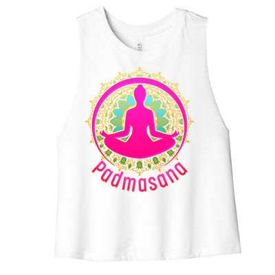 Padmasana Yoga Lotus Pose Women's Racerback Cropped Tank