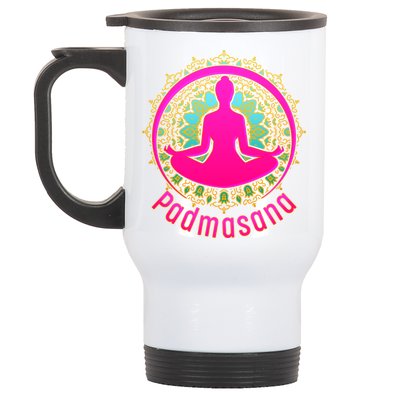 Padmasana Yoga Lotus Pose Stainless Steel Travel Mug