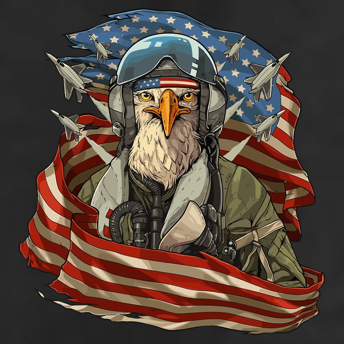 Patriotic American Eagle Fighter Pilot 4th Of July Cool Comfort Performance Bucket Hat