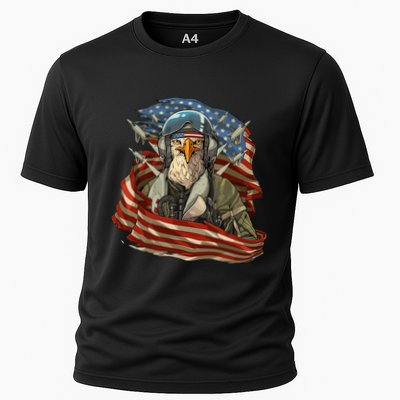 Patriotic American Eagle Fighter Pilot 4th Of July Performance Shirt