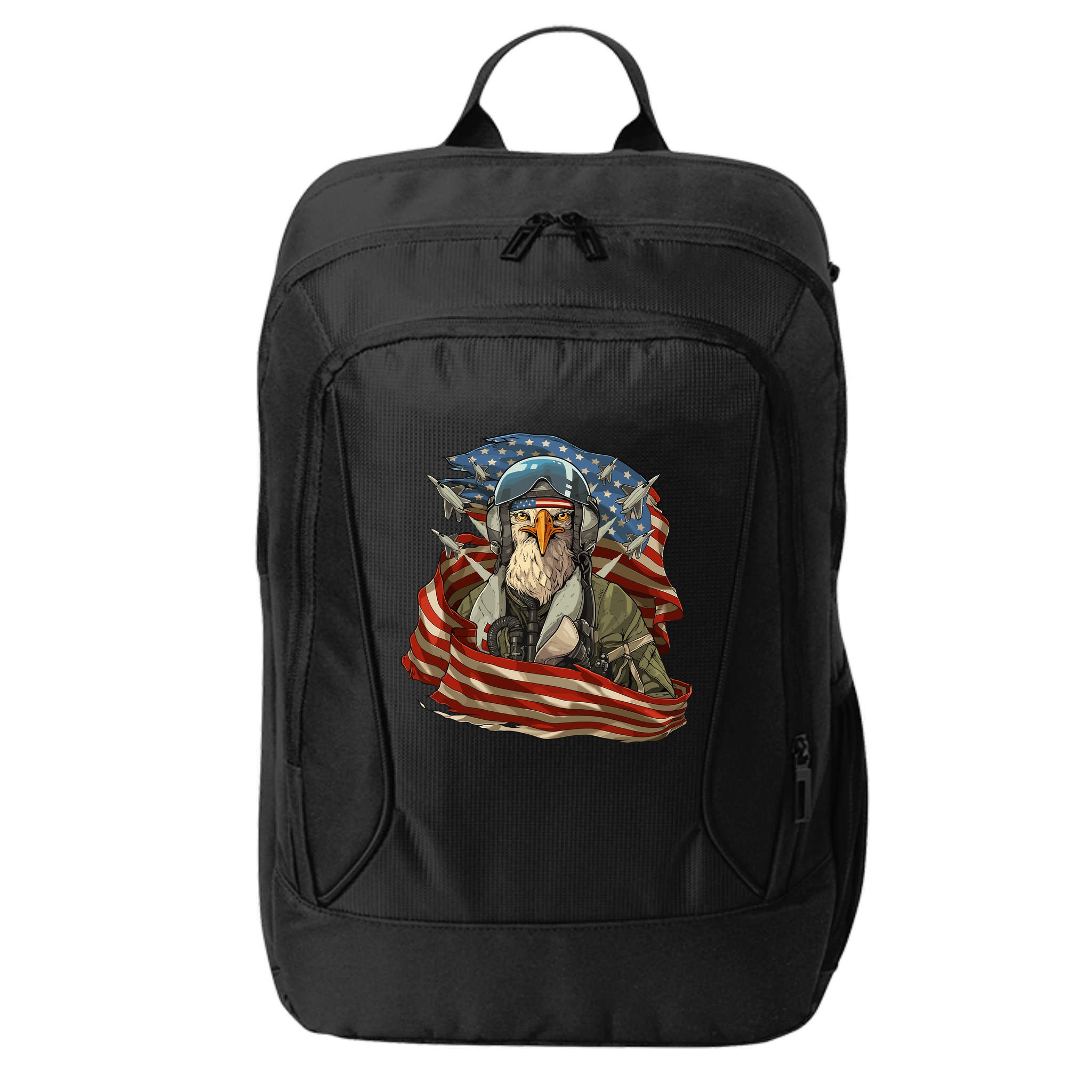 Patriotic American Eagle Fighter Pilot 4th Of July City Backpack
