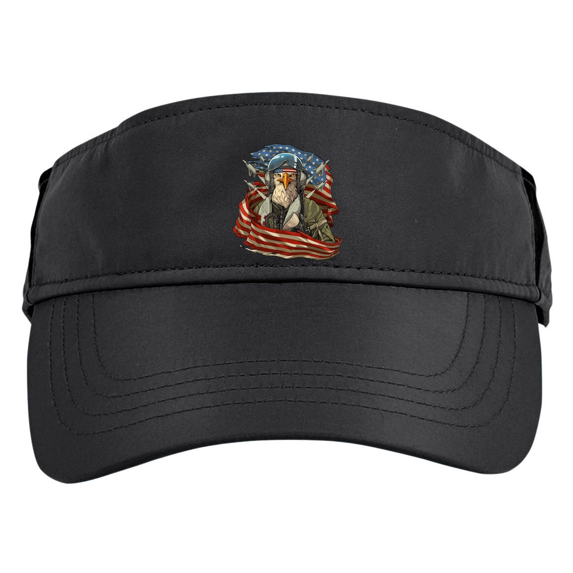 Patriotic American Eagle Fighter Pilot 4th Of July Adult Drive Performance Visor