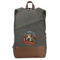 Patriotic American Eagle Fighter Pilot 4th Of July Cotton Canvas Backpack