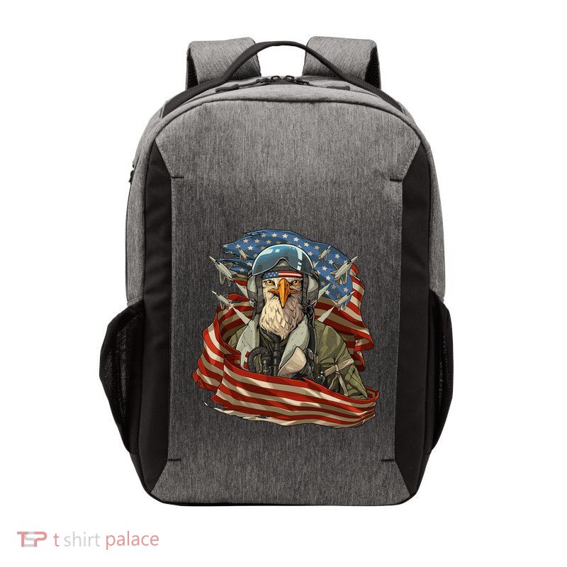 Patriotic American Eagle Fighter Pilot 4th Of July Vector Backpack