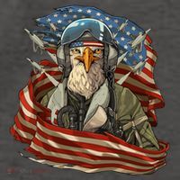 Patriotic American Eagle Fighter Pilot 4th Of July Vector Backpack