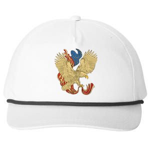 Patriotic American Eagle And United States Flag Snapback Five-Panel Rope Hat