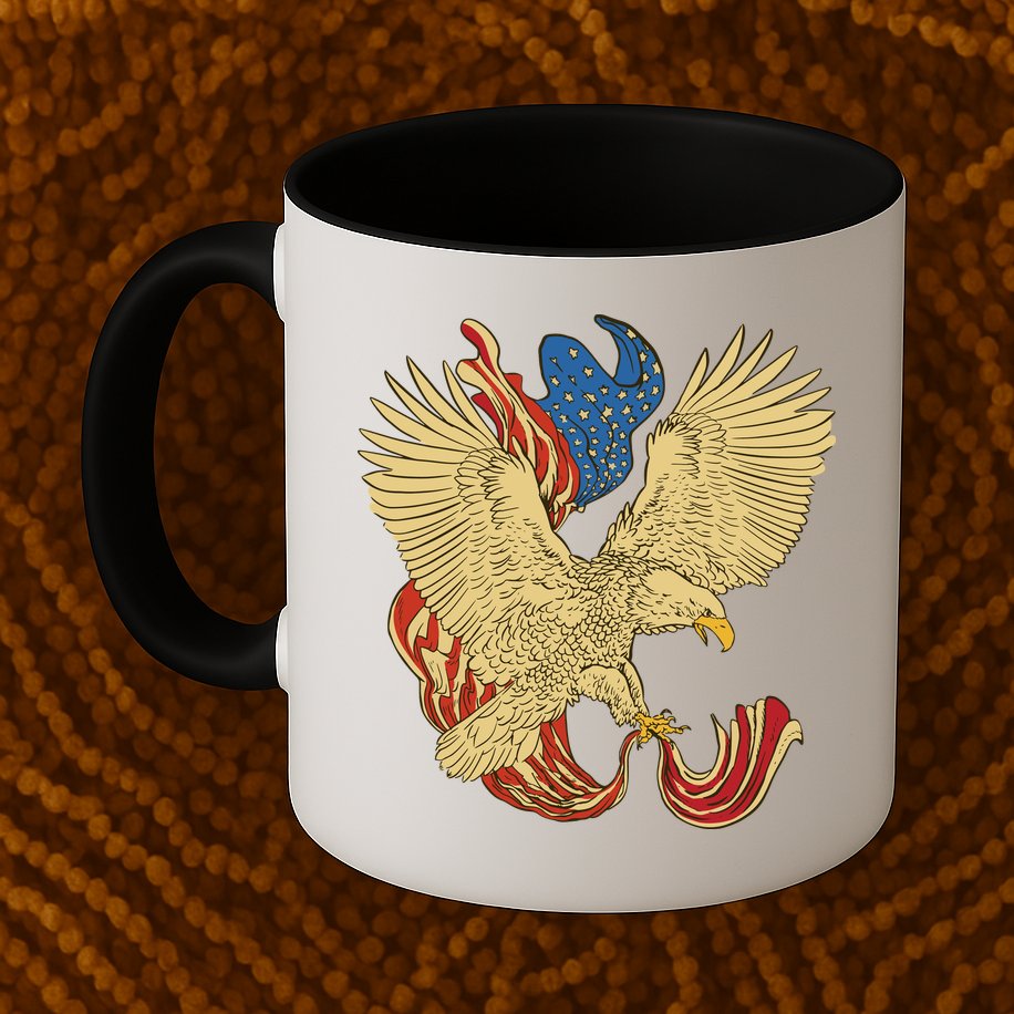 Patriotic American Eagle And United States Flag Mug