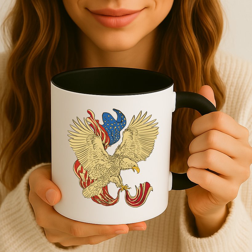 Patriotic American Eagle And United States Flag Mug