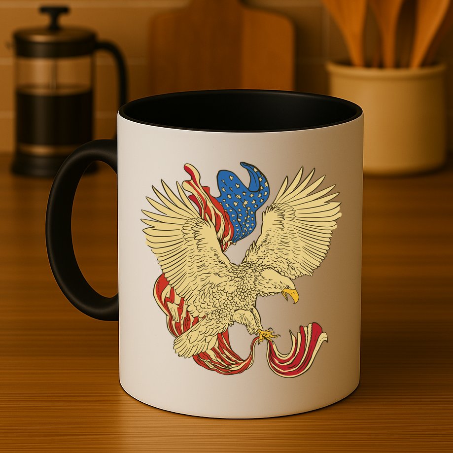 Patriotic American Eagle And United States Flag Mug