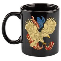 Patriotic American Eagle And United States Flag 11oz C Handle Ceramic Mug