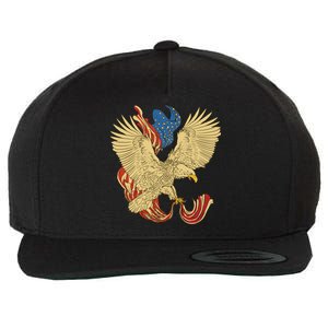 Patriotic American Eagle And United States Flag Wool Snapback Cap