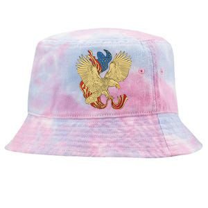 Patriotic American Eagle And United States Flag Tie-Dyed Bucket Hat