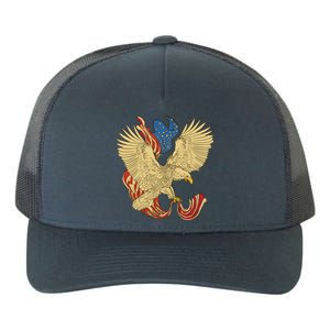 Patriotic American Eagle And United States Flag Yupoong Adult 5-Panel Trucker Hat