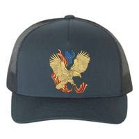 Patriotic American Eagle And United States Flag Yupoong Adult 5-Panel Trucker Hat