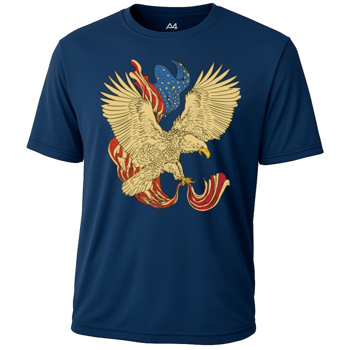 Patriotic American Eagle And United States Flag Cooling Performance Crew T-Shirt