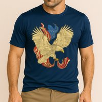Patriotic American Eagle And United States Flag Cooling Performance Crew T-Shirt