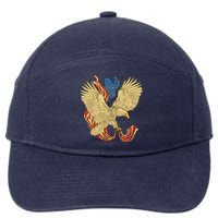 Patriotic American Eagle And United States Flag 7-Panel Snapback Hat