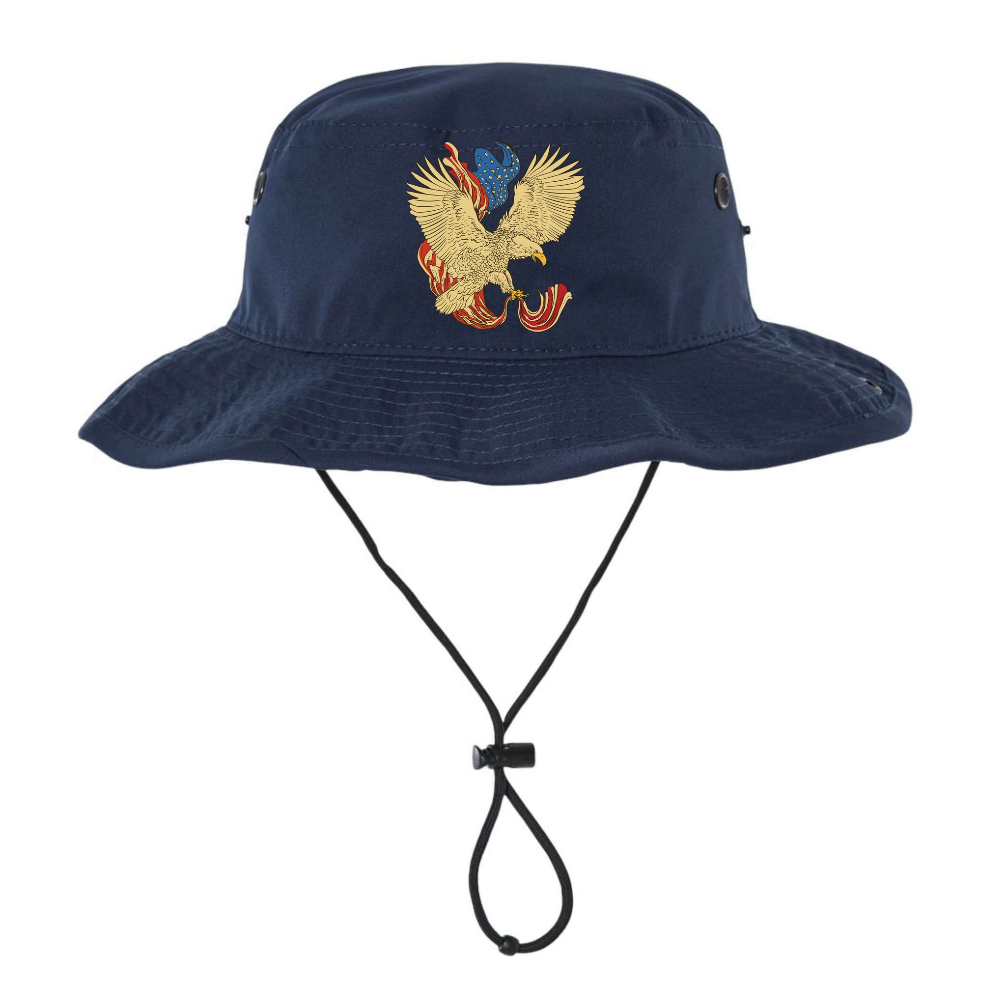 Patriotic American Eagle And United States Flag Bucket Hat