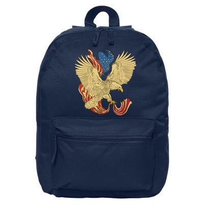 Patriotic American Eagle And United States Flag 16 in Basic Backpack