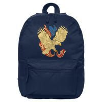 Patriotic American Eagle And United States Flag 16 in Basic Backpack