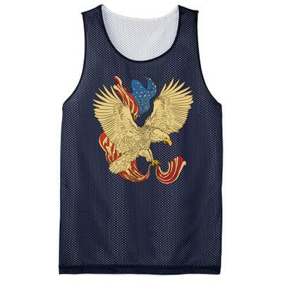 Patriotic American Eagle And United States Flag Mesh Reversible Basketball Jersey Tank