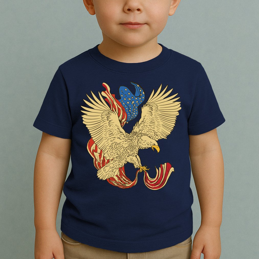 Patriotic American Eagle And United States Flag Toddler T-Shirt