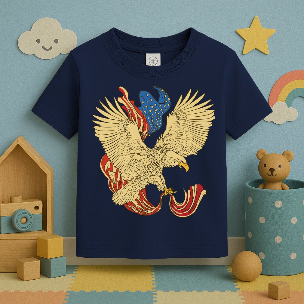 Patriotic American Eagle And United States Flag Toddler T-Shirt