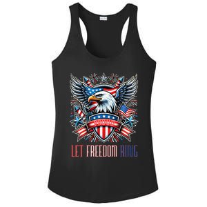 Proud American Eagle Let Freedom Ring Patriotic Design Ladies PosiCharge Competitor Racerback Tank