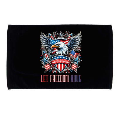 Proud American Eagle Let Freedom Ring Patriotic Design Microfiber Hand Towel