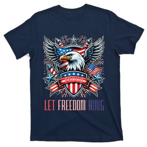 Proud American Eagle Let Freedom Ring Patriotic Design T-Shirt