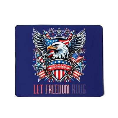 Proud American Eagle Let Freedom Ring Patriotic Design Mousepad