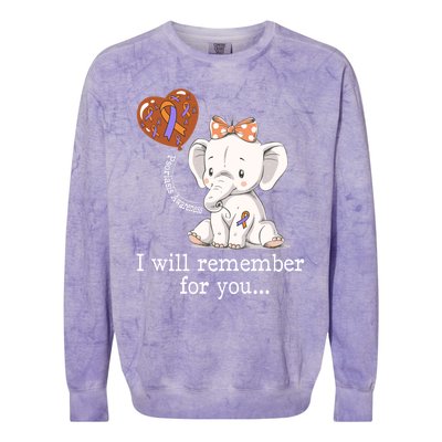 Psoriasis Awareness Elephant Gift Colorblast Crewneck Sweatshirt