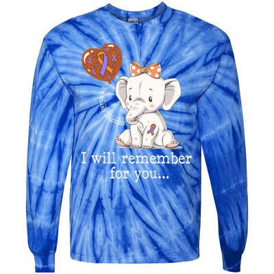 Psoriasis Awareness Elephant Gift Tie-Dye Long Sleeve Shirt