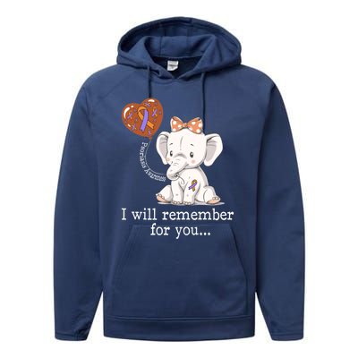 Psoriasis Awareness Elephant Gift Performance Fleece Hoodie