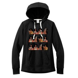 Pretty And Educated Black Women Read African American BHM Women's Fleece Hoodie