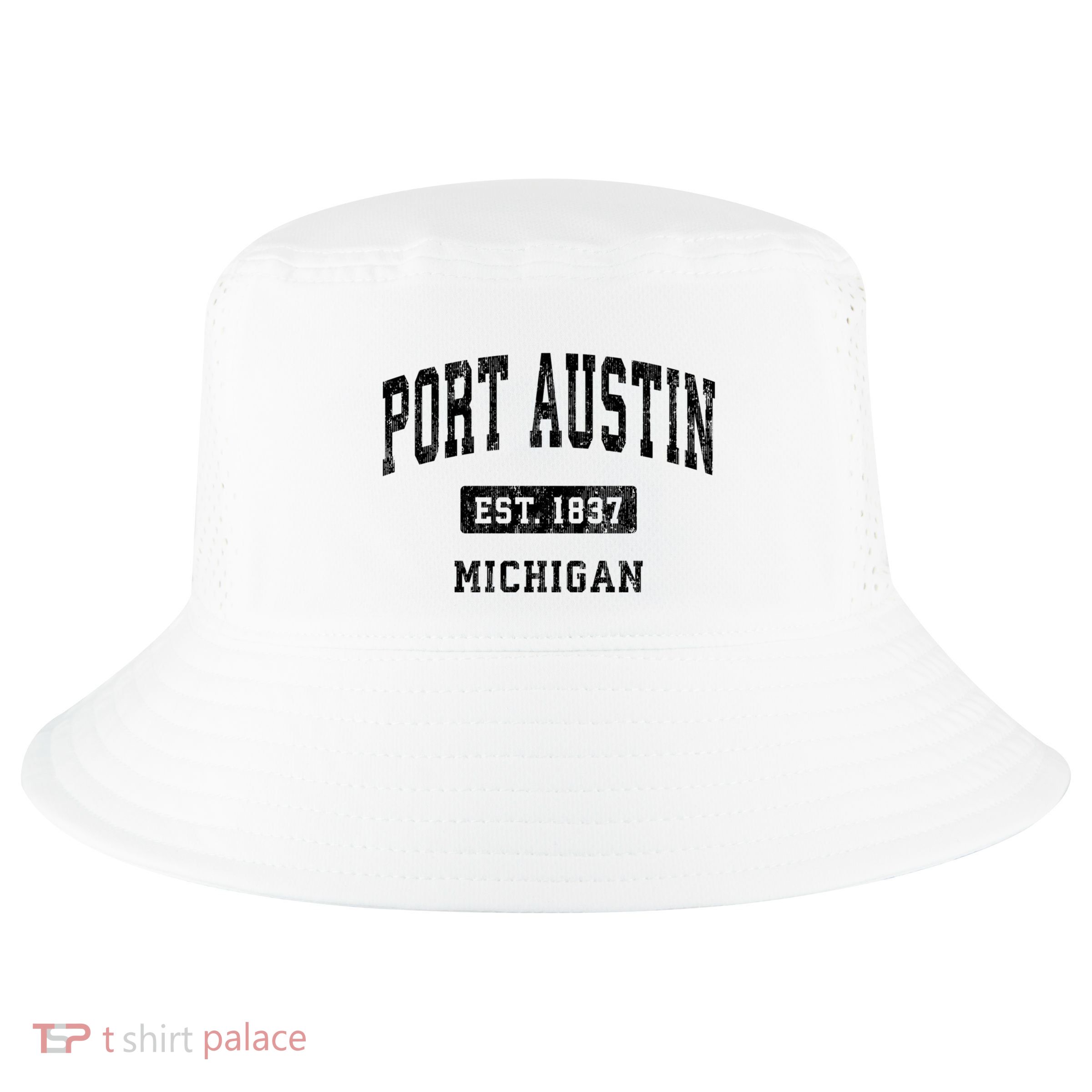Port Austin Est 1837 Michigan Mi Vintage Established Athletic Sports Design Cool Comfort Performance Bucket Hat