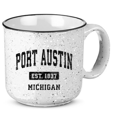 Port Austin Est 1837 Michigan Mi Vintage Established Athletic Sports Design 15oz Campfire Ceramic Mug