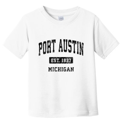Port Austin Est 1837 Michigan Mi Vintage Established Athletic Sports Design Toddler T-Shirt