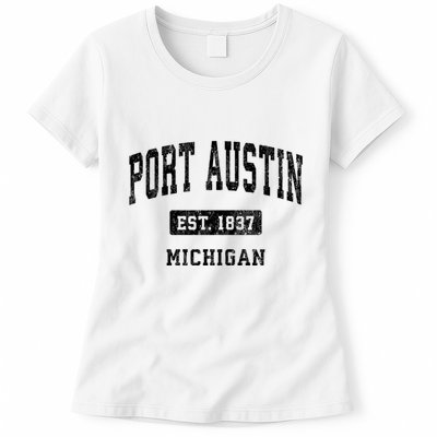 Port Austin Est 1837 Michigan Mi Vintage Established Athletic Sports Design Womens T-Shirt