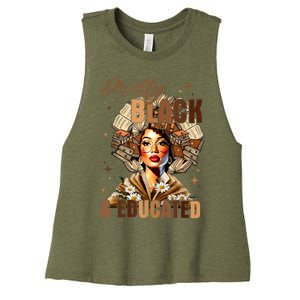 Pretty And Educated Black Women Teacher Black History Month Women's Racerback Cropped Tank