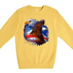 Patriotic American Eagle USA Flag Premium Crewneck Sweatshirt