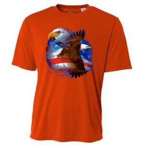 Patriotic American Eagle USA Flag Cooling Performance Crew T-Shirt