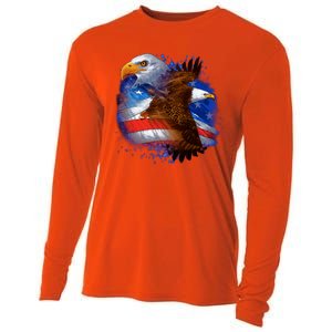 Patriotic American Eagle USA Flag Cooling Performance Long Sleeve Crew