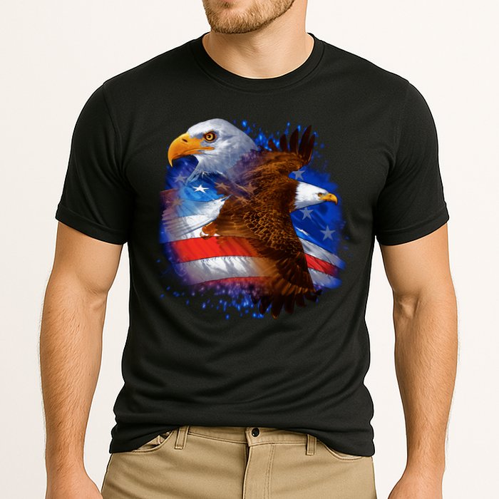 Patriotic American Eagle USA Flag Cooling Performance Crew T-Shirt